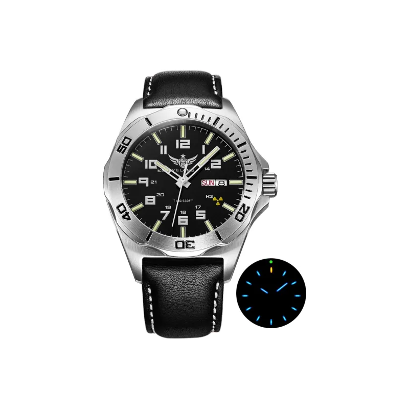 YELANG Automatic Mechanical Movement Genuine Leather Strap Watch Men's Watches Blue Dial-2