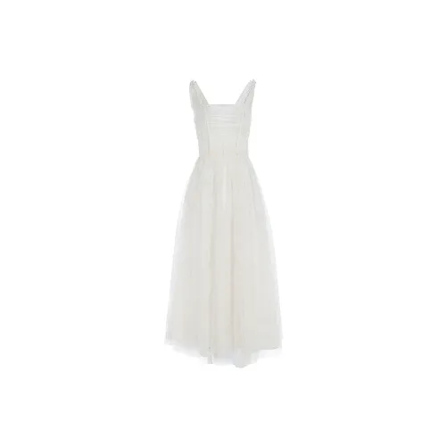 Marie Elie Slip Dresses Women's White Base Pattern