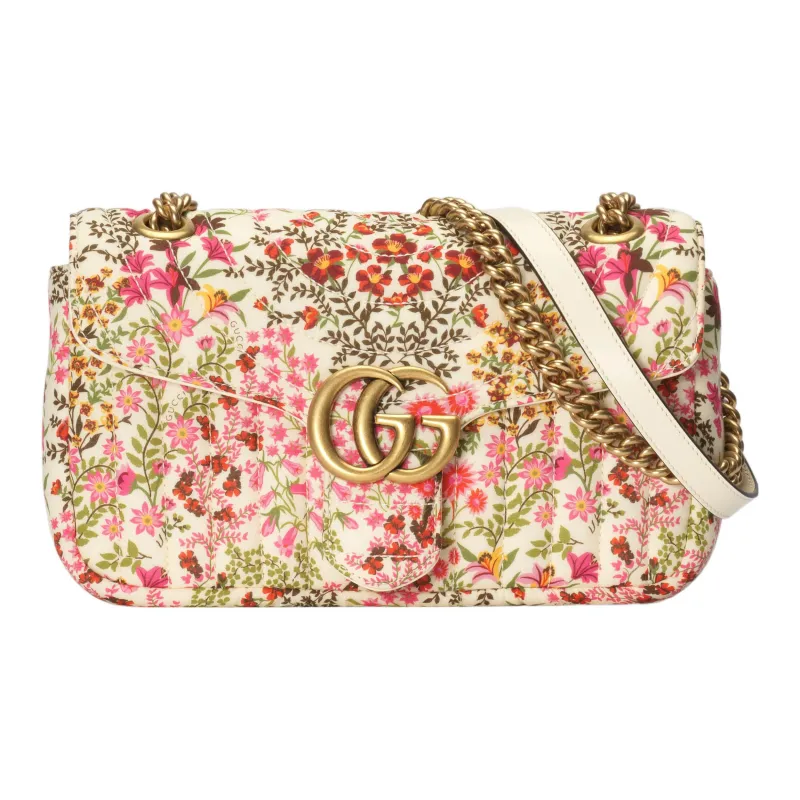 GUCCI GG Marmont Cotton Handbag, Shoulder Bag, Crossbody Bag Trumpets Women's Multicolor-0