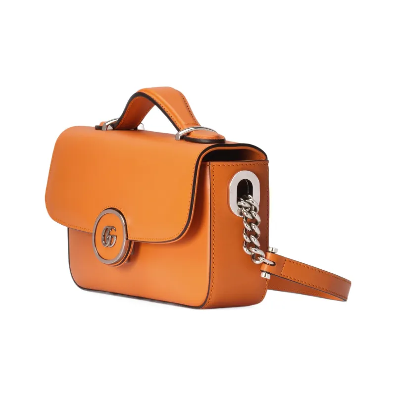 GUCCI Leather Handbag, Shoulder Bag, Crossbody Bag Mini Women's Orange-1