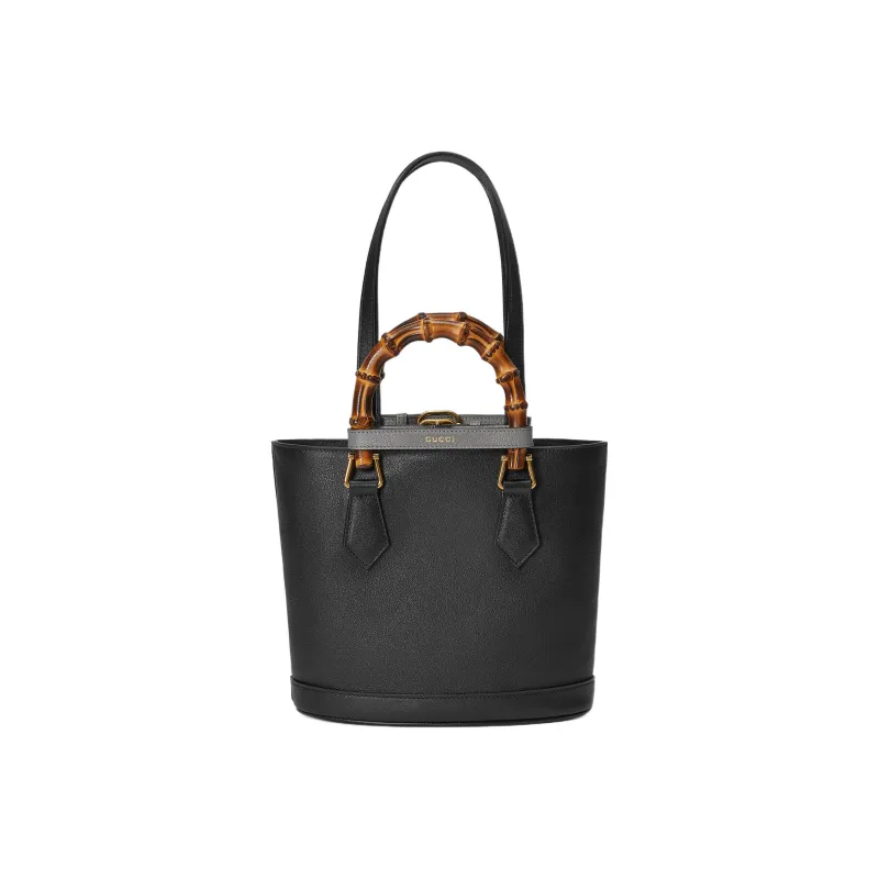 GUCCI Diana Leather Tote Bag Shopping Bag Handbag Small Size Women's Black-3
