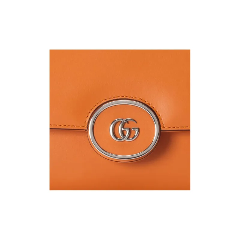 GUCCI Leather Handbag, Shoulder Bag, Crossbody Bag Mini Women's Orange-7