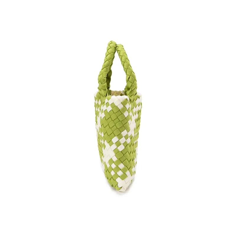 VENOF Cow Leather Handbag Medium Size Women's Don't Be Anxious Banana Green/Exotic Viola Purple-3