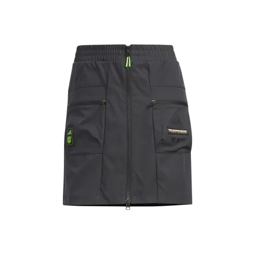 Adidas X Transformers Co-branded Series Cargo Short Skirts Women's Carbon Black