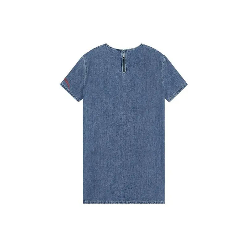 MARNI X No Vacancy Inn Co brand Short Sleeved Dress Women's Denim Blue-1