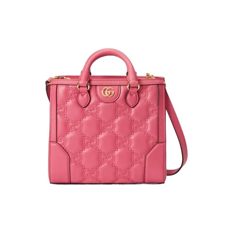 GUCCI GG Matelassé Leather Tote Crossbody Bags Handbags Mini Women's Pink-0