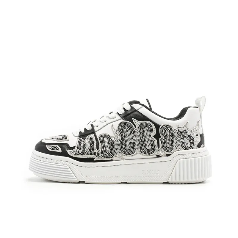 BLOCCO5 Letter Shoes Casual Shoes Unisex Diamond Black-0