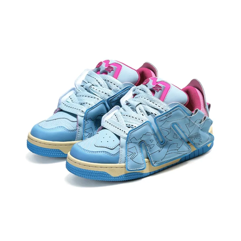 ADCDAVINCI Wheat Whirlwind Series ADCDAVINCI Skateboard Shoes Unisex Blue Pink-3