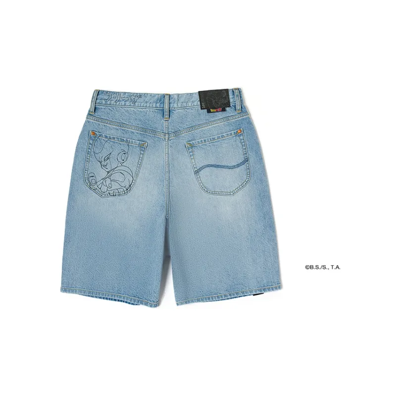 Dragon Ball X Lee X Dragon Ball Co brand Denim Shorts Men Light Blue-2