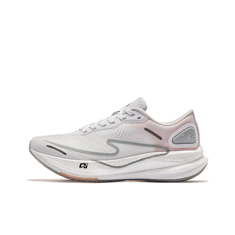 Erke Dust 2.0 Cushioning, Slip Resistant, And Abrasion Resistant Low Top Running Shoes Women's White Pink-0