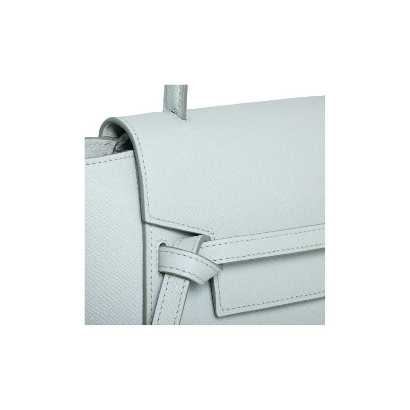 CELINE Grained Calfskin Catfish Bag Handbag Shoulder Bag Crossbody Bag Fanny Pack Women's Light Blue-4
