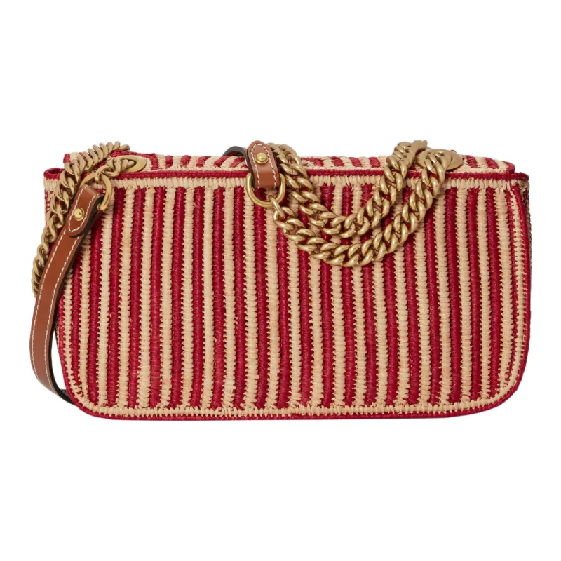 GUCCI GG Marmont Woven Straw Portable Crossbody Bag, Shoulder Bag Women's-2