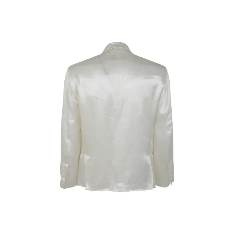 GREG LAUREN Satin-finish Double-breasted Jacket-1