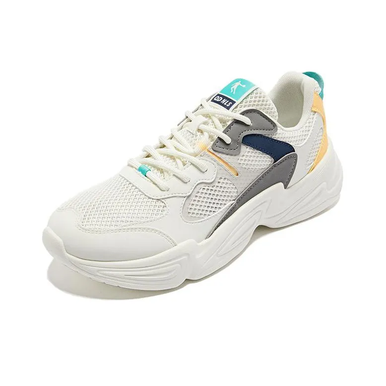 QIAODAN Non slip Wear resistant Shock Absorption Low Top Sports Casual Shoes Men's White Orange-1