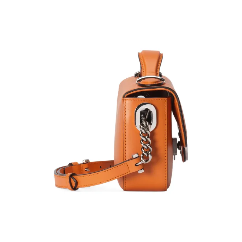 GUCCI Leather Handbag, Shoulder Bag, Crossbody Bag Mini Women's Orange-3