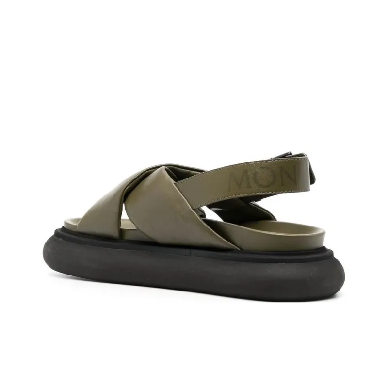 Moncler Crossover-strap Leather Sandals-3