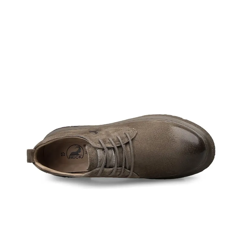 BECK Casual Leather Shoes Men's Khaki Sand-2