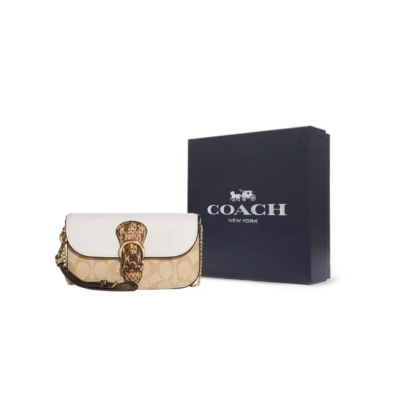 COACH Kleo Leather Handheld Crossbody Bag Shoulder Bag Women's Classic Ivory & Monogram-5