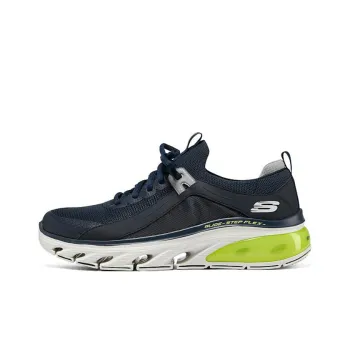 Skechers Glide Step Slip Resistant, Abrasion Resistant, Lightweight Low Top Casual Running Shoes Men's Blue Yellow