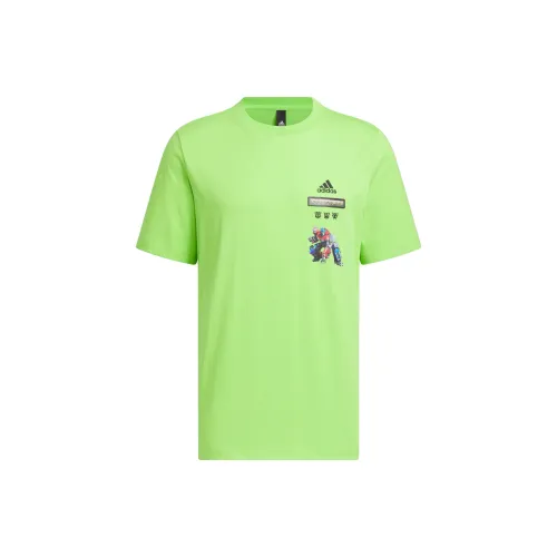 Adidas T-Shirts Men Semi-Neon Green