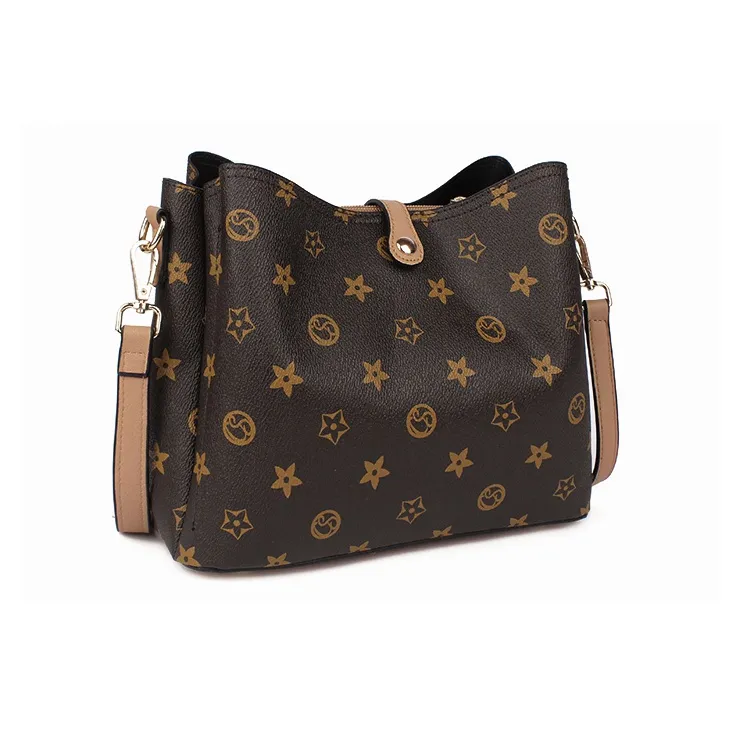 CHISIY Artificial Leather Tote Bag Shopping Bag Bucket Bag Shoulder Bag Regular Women's Brown-2