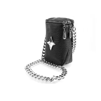 S5CR Cow Leather Cell Phone Pouch Small Size Unisex Black