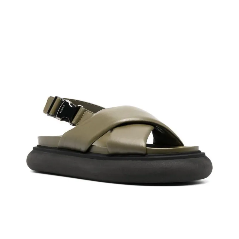 Moncler Crossover-strap Leather Sandals-1