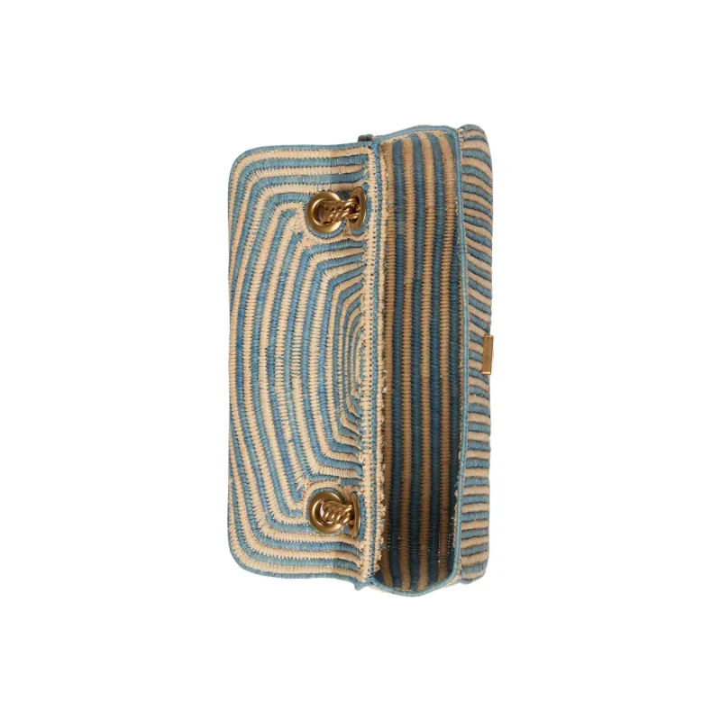 GUCCI GG Marmont Woven Straw Portable Crossbody Bag Shoulder Bag Women's Light Blue-5