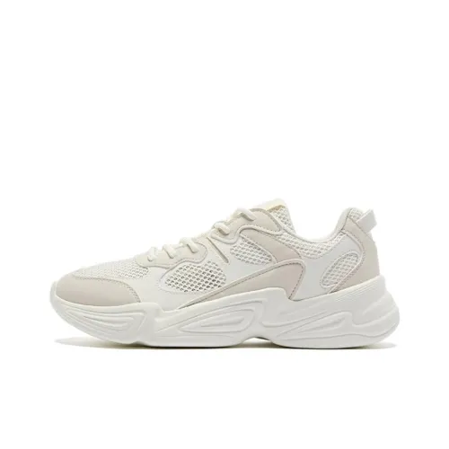 QIAODAN Wear Resistant Slip Resistant Low Top Sports Casual Shoes Men's Antique Porcelain White