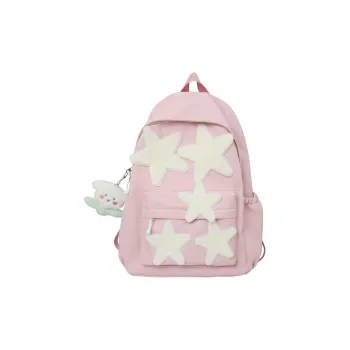 JANE KLAIN Canvas Backpack Large Size Women's Pink/Blue/Red