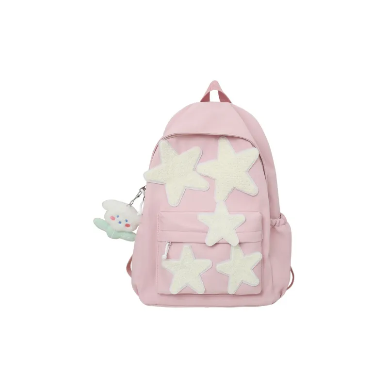JANE KLAIN Canvas Backpack Large Size Women's Pink/Blue/Red-0