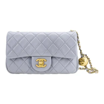 CHANEL Classic Flap CF21B Fall Leather Shoulder Bag Crossbody Bag Mini Women's Cool Gray