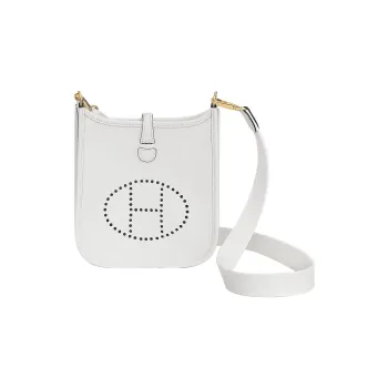HERMES Evelyne Clemence Leather Ivorie Crossbody Bag Shoulder Bag Mini Women's NEW WHITE