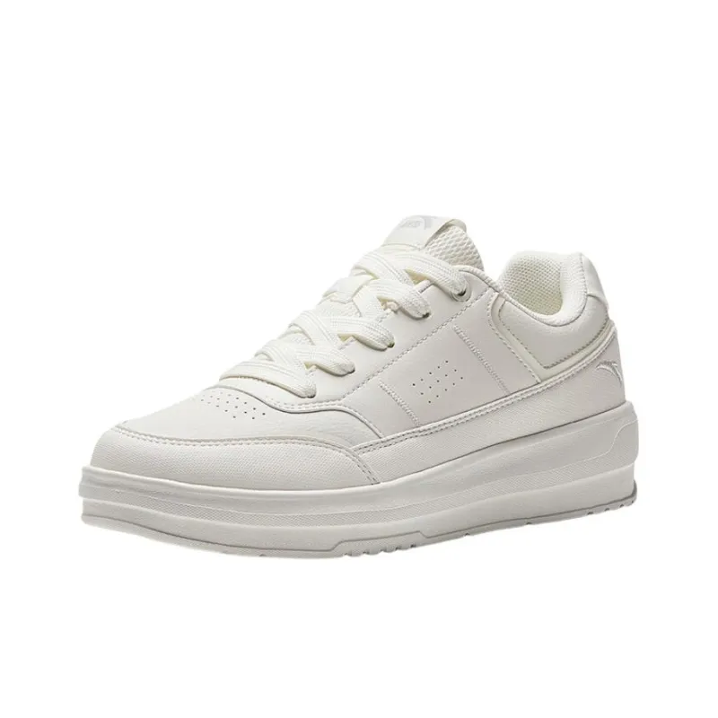 Anta Slip Resistant Cushioning Wear Resistant Low Top Skateboard Shoes Women's White-1