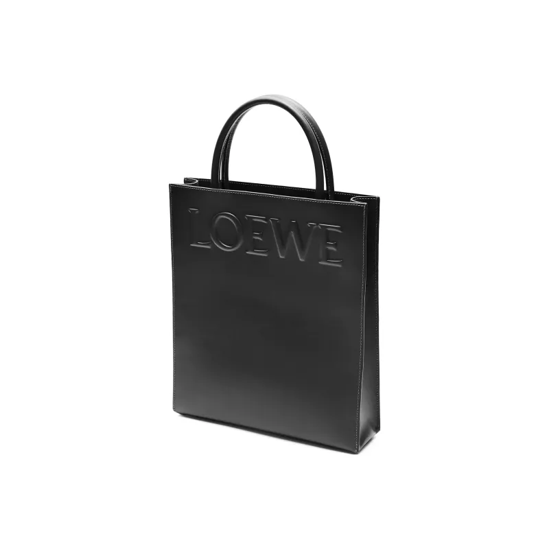 LOEWE Glossy Cow Leather Tote Bag Shopping Bag Handbag Regular Women's Black-1