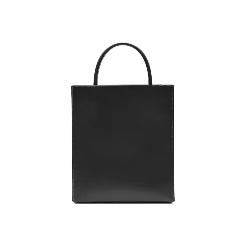 LOEWE Glossy Cow Leather Tote Bag Shopping Bag Handbag Regular Women's Black-2
