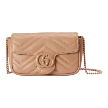 GUCCI GG Marmont Leather Shoulder Bag, Crossbody Bag Women's Pink