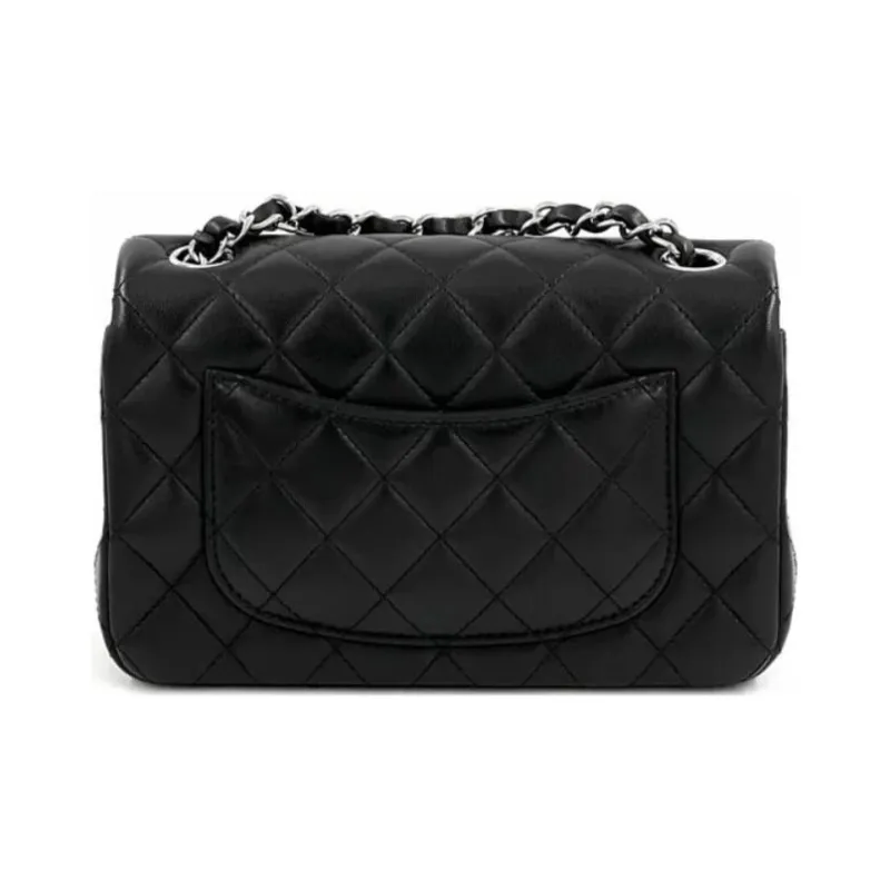 CHANEL Sheepskin Flap Bag, Shoulder Bag, Crossbody Bag Mini Women's Black-3