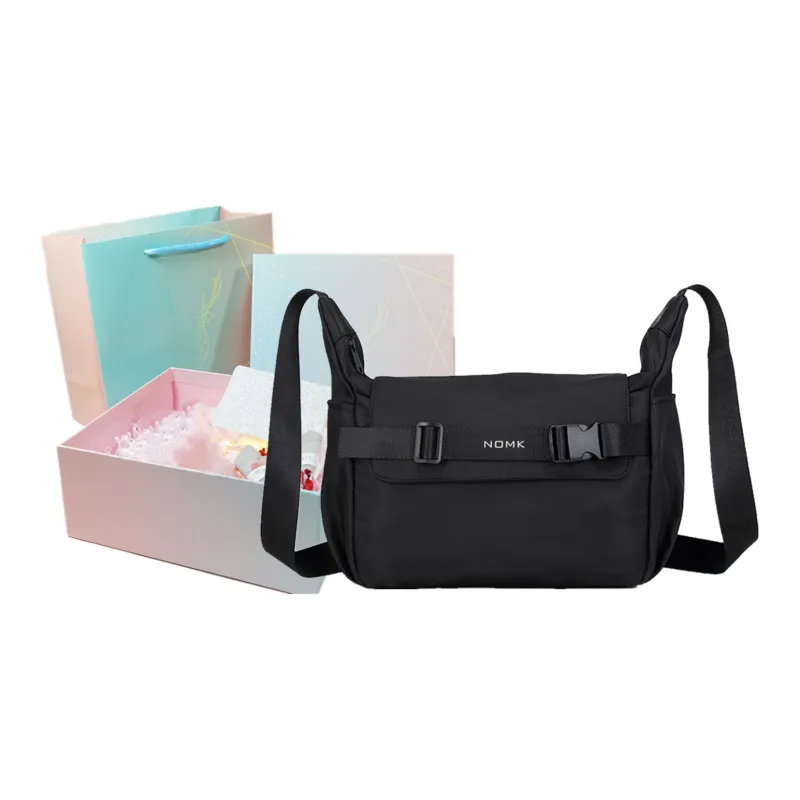 NOMK Oxford Shoulder Bag, Crossbody Bag Regular Unisex Black-6