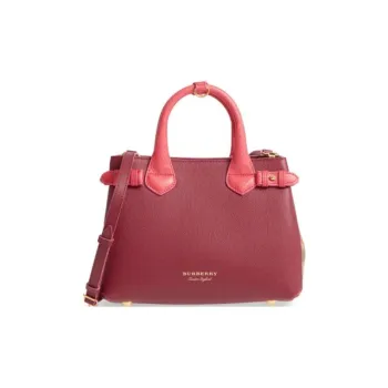 Burberry Calfskin Shoulder Bag Crossbody Bag Handbag Small Size Women's Berry Pink