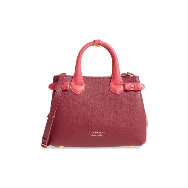Burberry Calfskin Shoulder Bag Crossbody Bag Handbag Small Size Women's Berry Pink-0