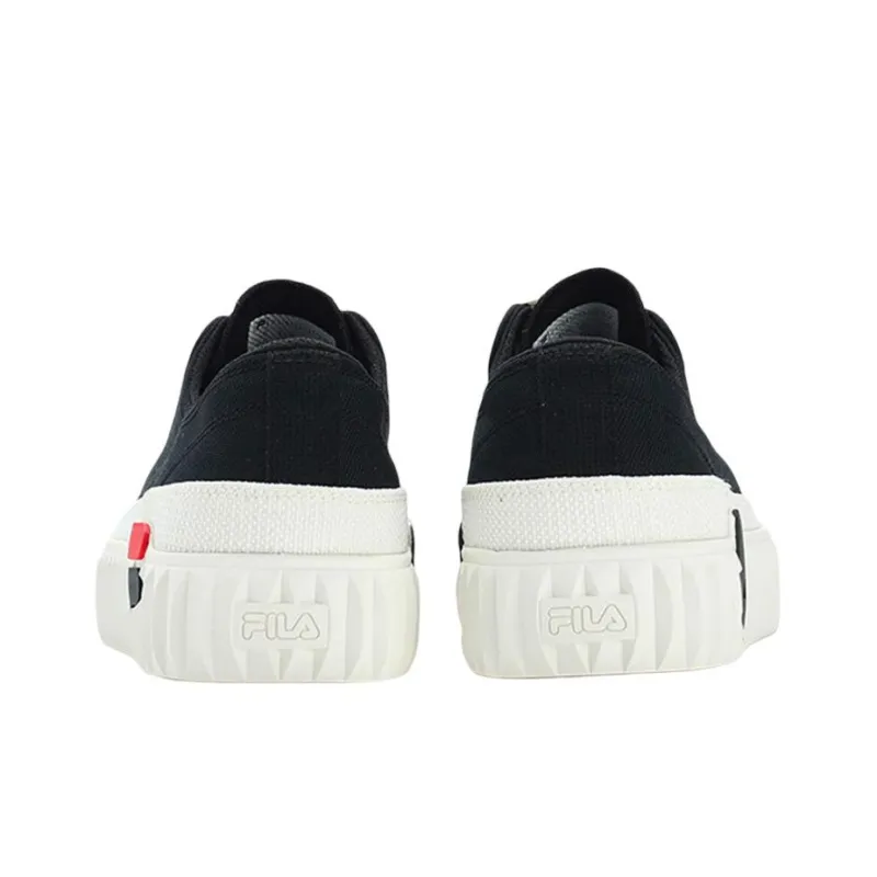 FILA Gear Slip Resistant Cushioning Low Top Skateboard Shoes Men's Black White-3