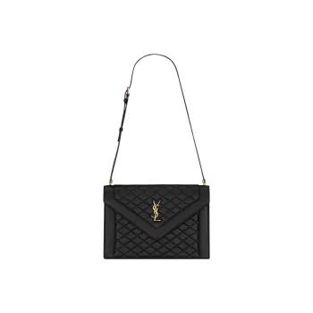SAINT LAURENT GABY Lambskin Envelope Bag, Shoulder Bag, Crossbody Bag, Handbag Women's Black