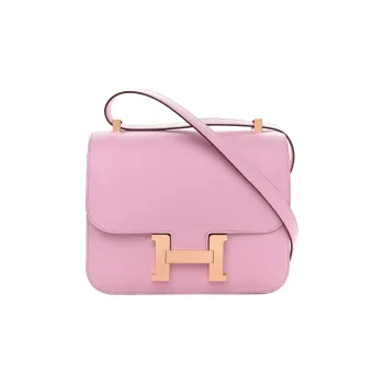 HERMES Constance Epsom Leather Shoulder Bag Crossbody Bag Women's X9 Mauve Sylvestre Marigold Purple