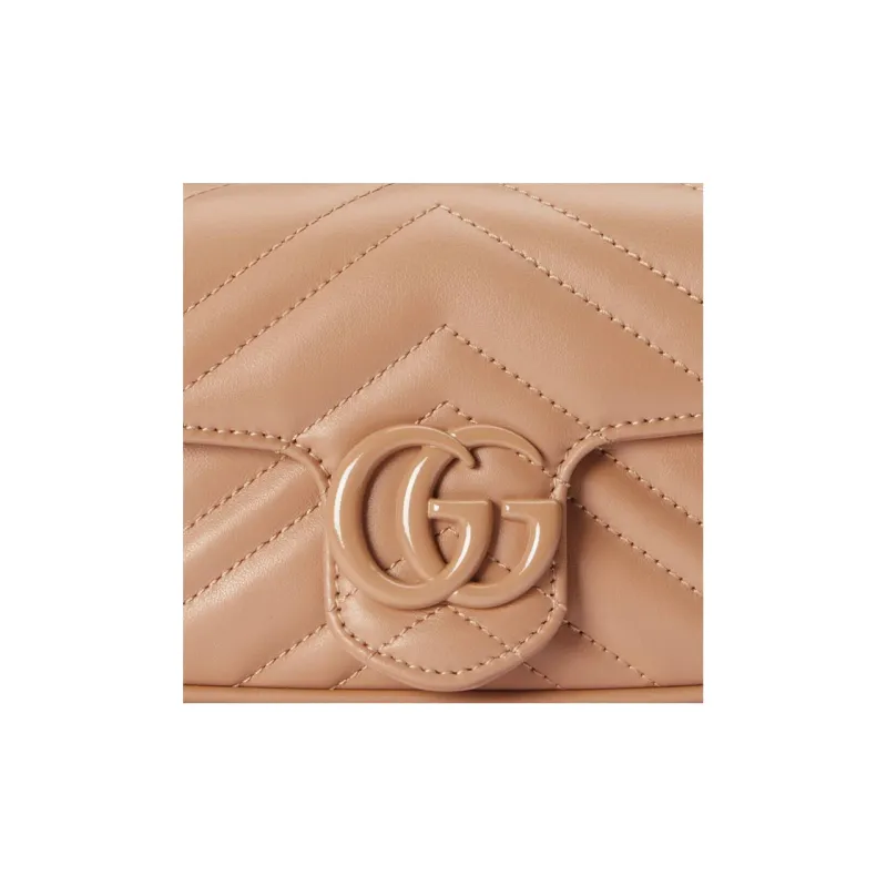 GUCCI GG Marmont Leather Shoulder Bag, Crossbody Bag Women's Pink-8