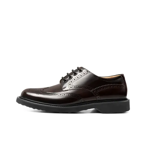 THOM WILLS Dress Shoes Men Low-Top Dark Coffee