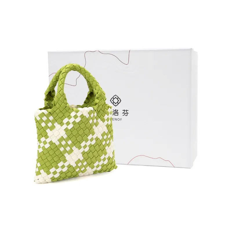 VENOF Cow Leather Handbag Medium Size Women's Don't Be Anxious Banana Green/Exotic Viola Purple-9