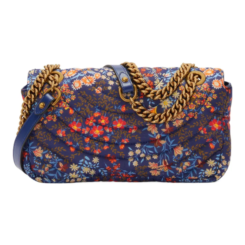 GUCCI Marmont Cotton Handbag, Shoulder Bag, Crossbody Bag Small Size Women's Blue-2