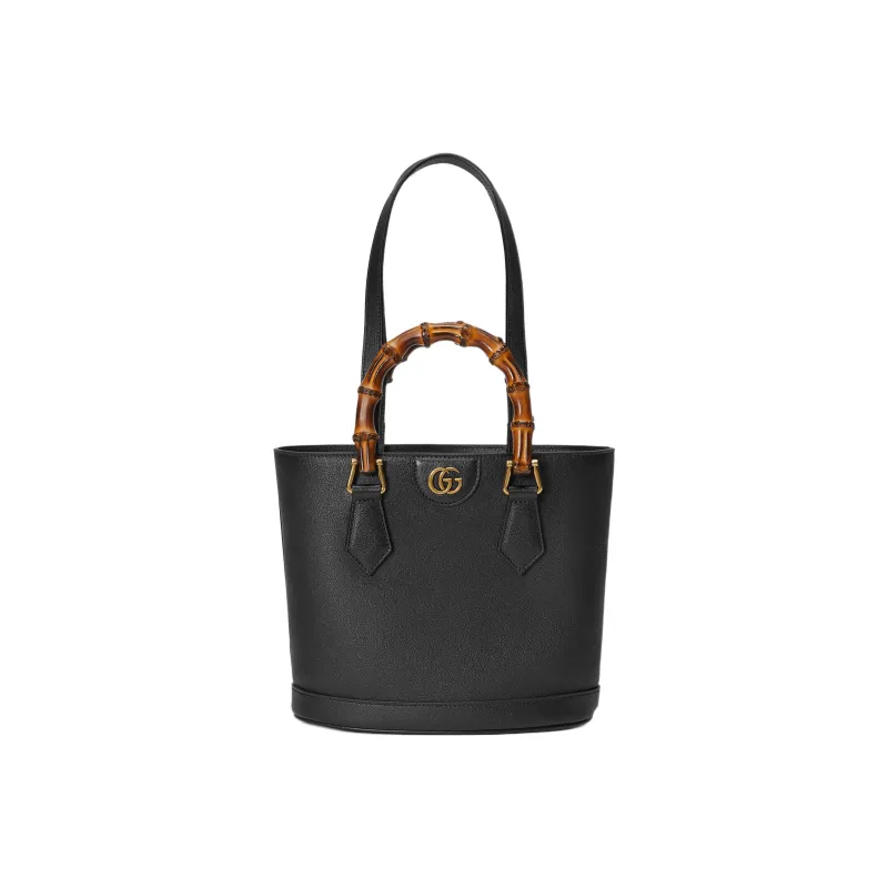 GUCCI Diana Leather Tote Bag Shopping Bag Handbag Small Size Women's Black-2
