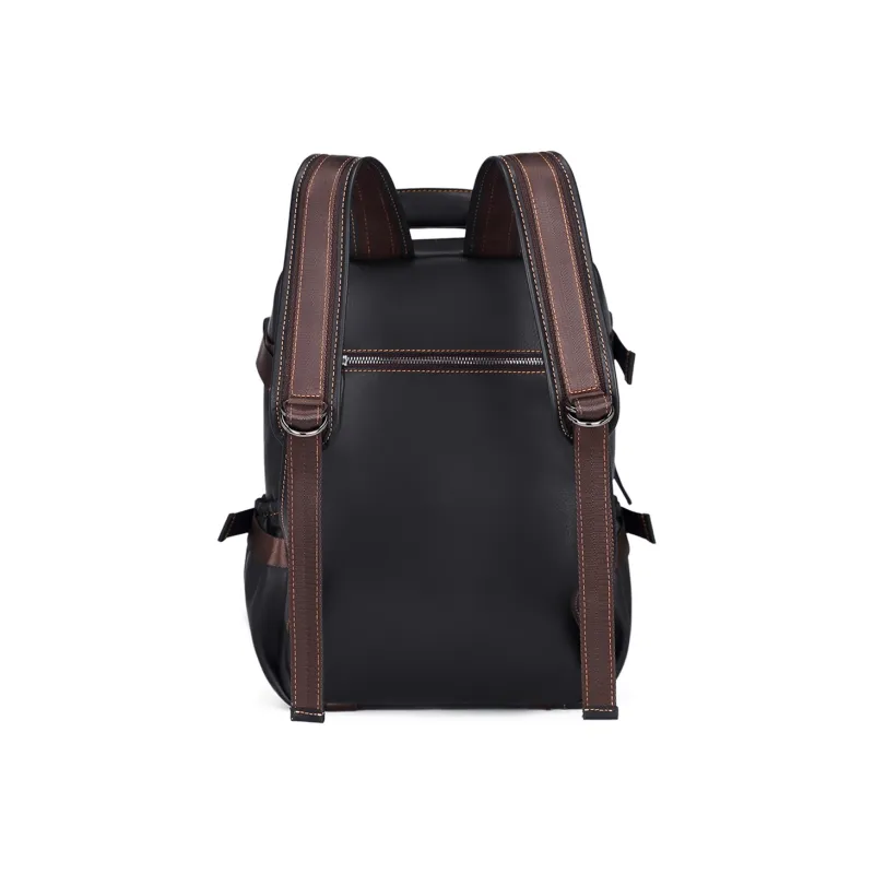 Slazenger Top Grain Cow Leather Backpack Regular Men's Black-3